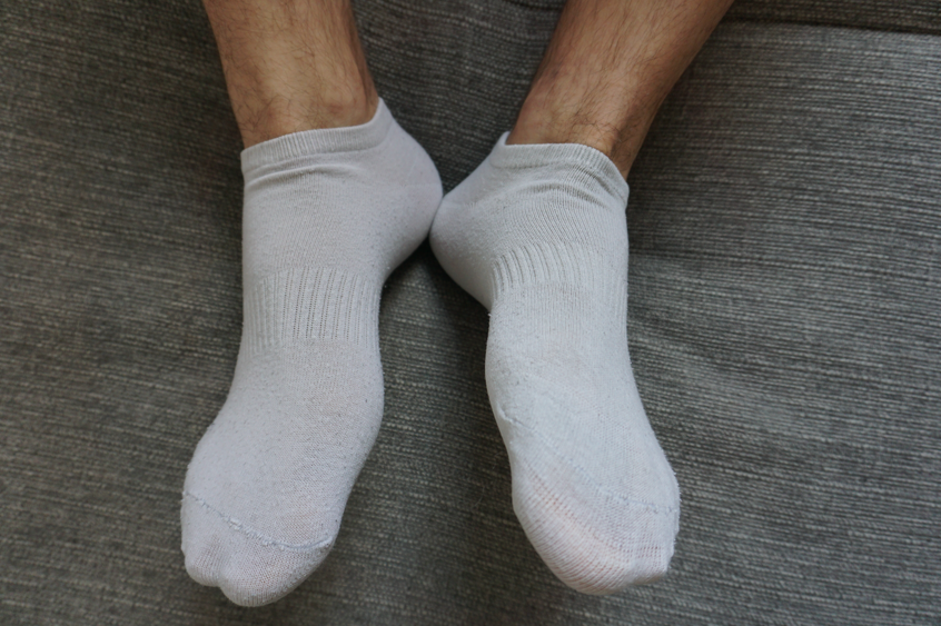 Getragene Weiße Socken