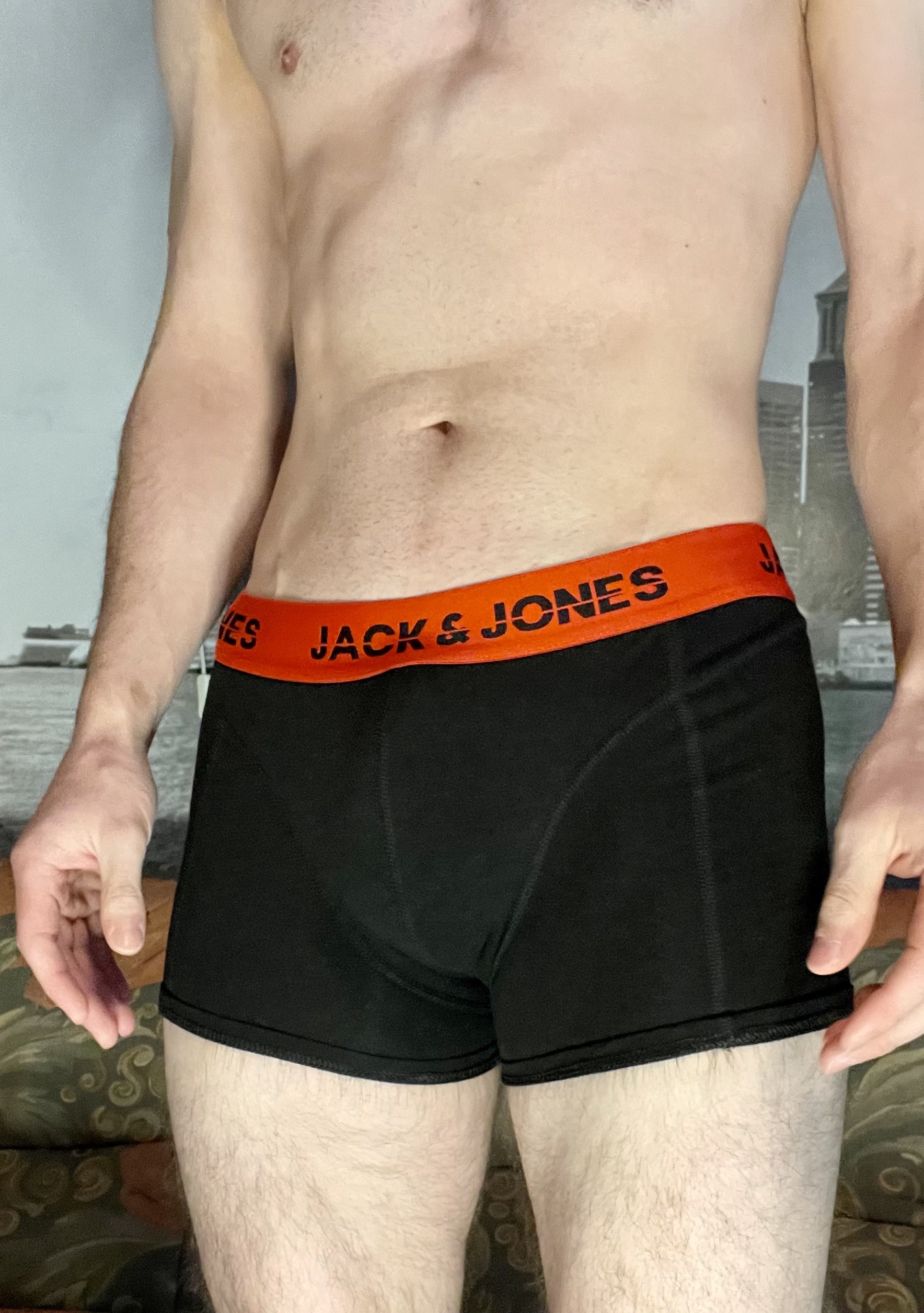 A: Schwarz-organgene JACK & JONES Boxershorts