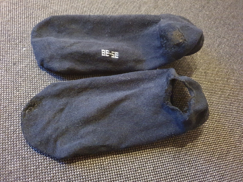Extrem abgetragene Socken