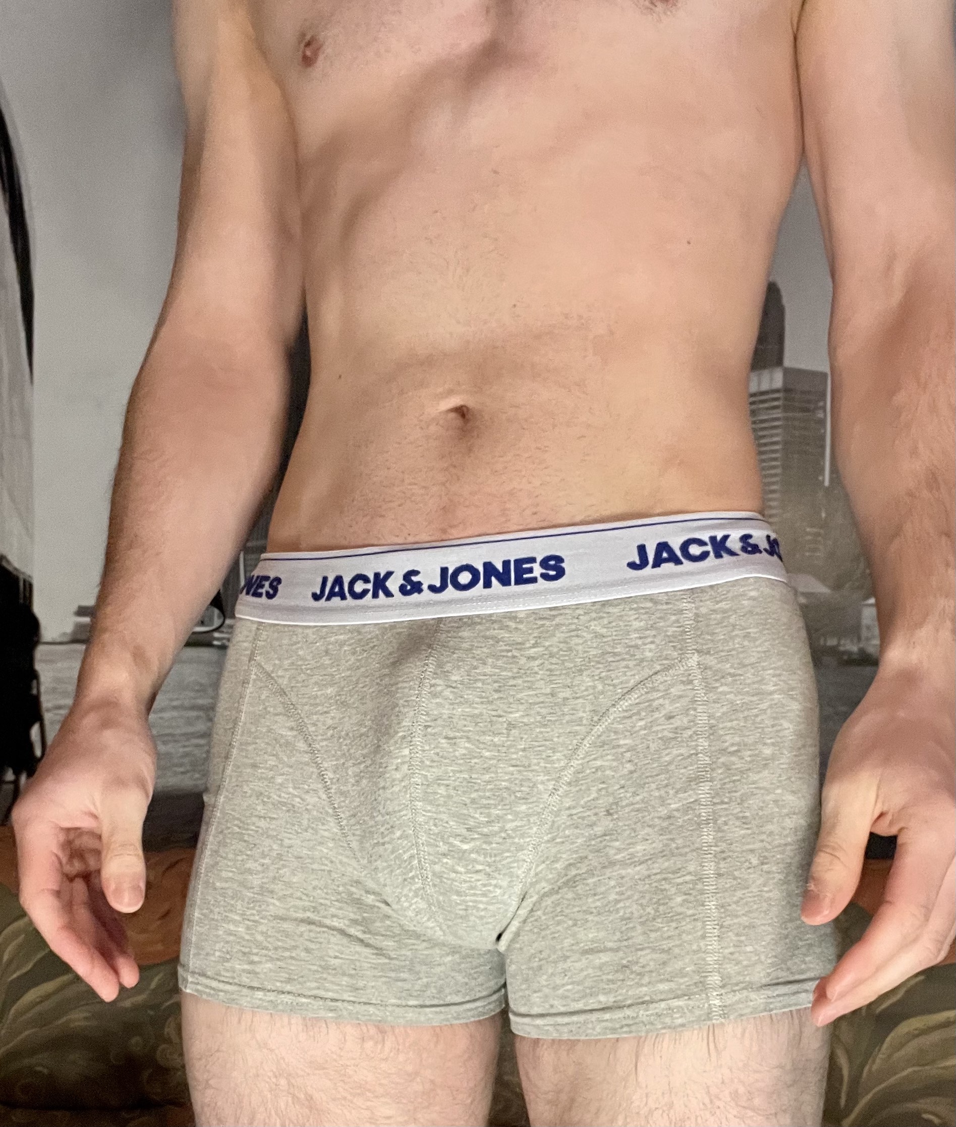 Grau-weiße JACK & JONES Boxershort
